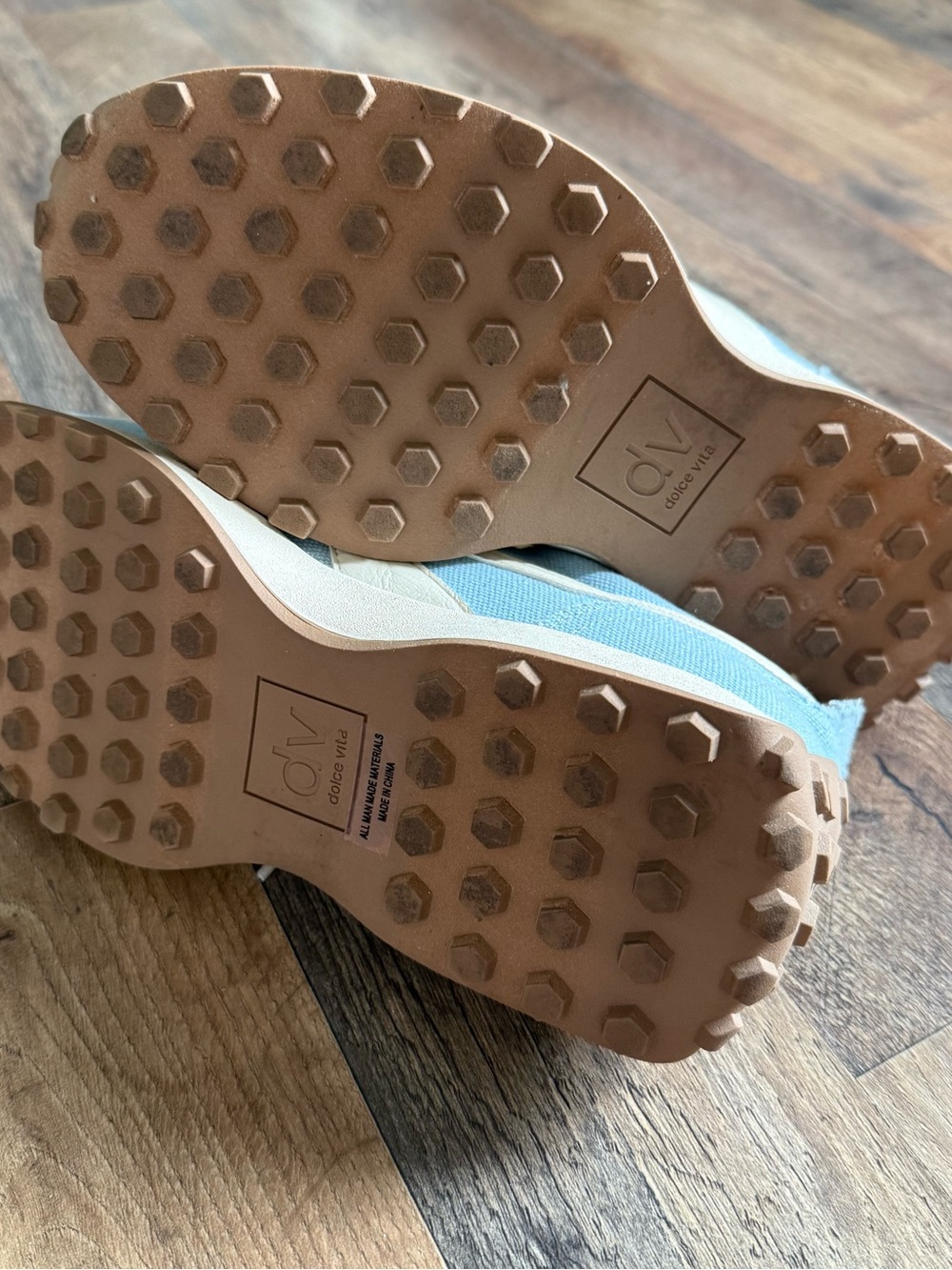 DV by Dolce Vita Light Blue and Cream Canvas Sneakers - Picture 3 of 4